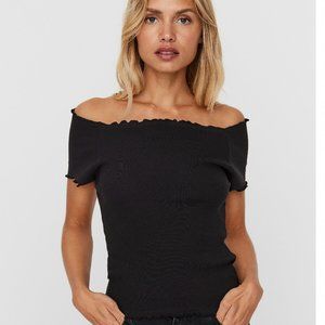 VERO MODA lucinda off-shoulder frill shirt S